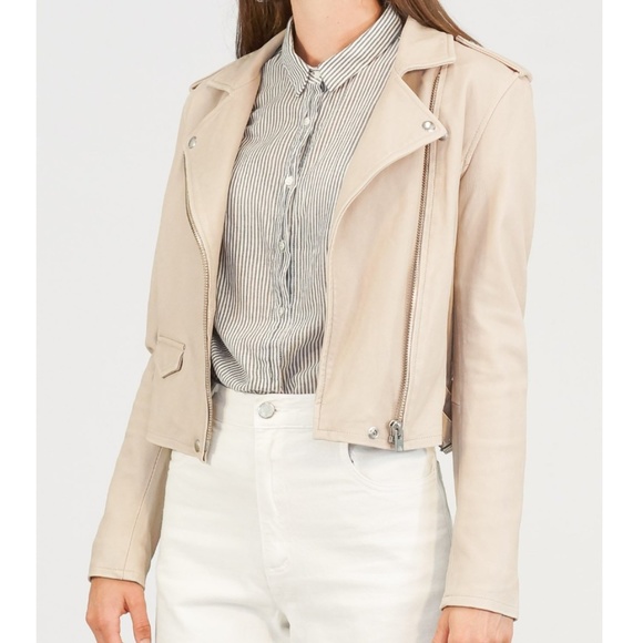 iro blush leather jacket